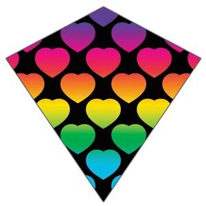 XKite ColorMax Nylon Diamond Kites 25" Wide/Large Rainbow Colors